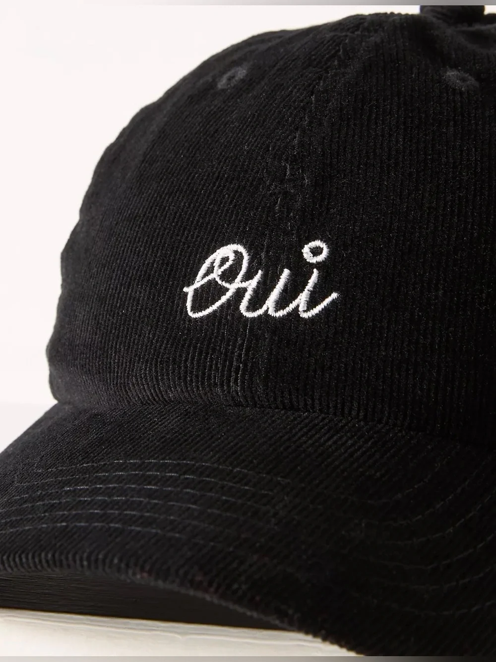 Clare V OUI Baseball Hat in Black Corduroy